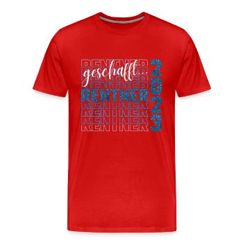 geschafft...Rentner 2023 Blue Glitter - Männer Premium Bio T-Shirt - Rot - Vorne - Damien (186cm)