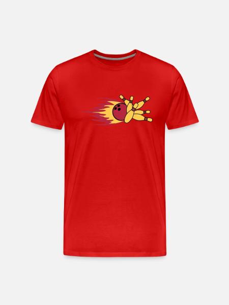 fast fire flames bowling pins upset strike hit - Men's Premium Organic T-Shirt - red