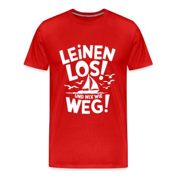 Leinen los und nichts wie weg! Wir legen ab! - Männer Premium Bio T-Shirt - Rot - Vorne - Damien (186cm)