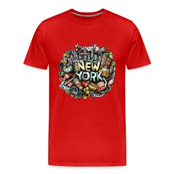 New York City Graffiti NYC Manhattan - Men's Premium Organic T-Shirt - red - Front - Damien (186cm)