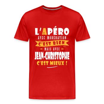 Jean-christophe cadeau cadeau jean christophe - T-shirt bio Premium Homme - rouge - Devant - Damien (186cm)