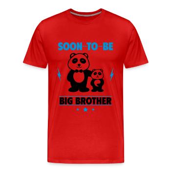 Big brother soon: funny and sweet announcement - Men's Premium Organic T-Shirt - red - Front - Damien (186cm)