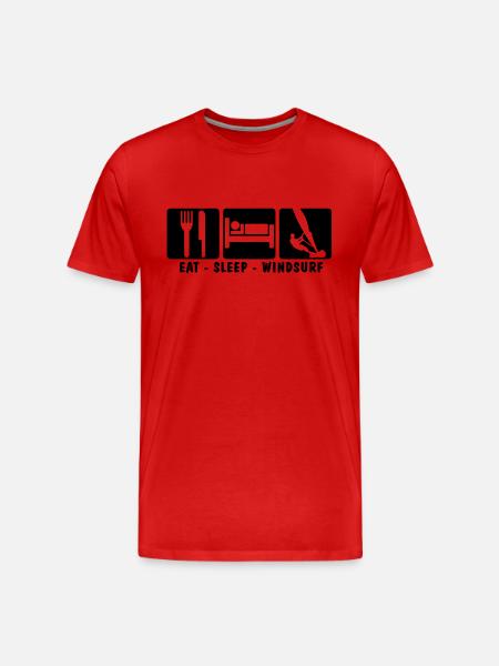 EAT SLEEP WINDSURF 3 - Men's Premium Organic T-Shirt - red