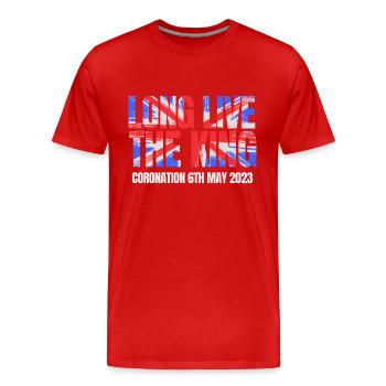 Couronnement du roi britannique Charles Angleterre Drapeau - T-shirt bio Premium Homme - rouge - Devant - Damien (186cm)