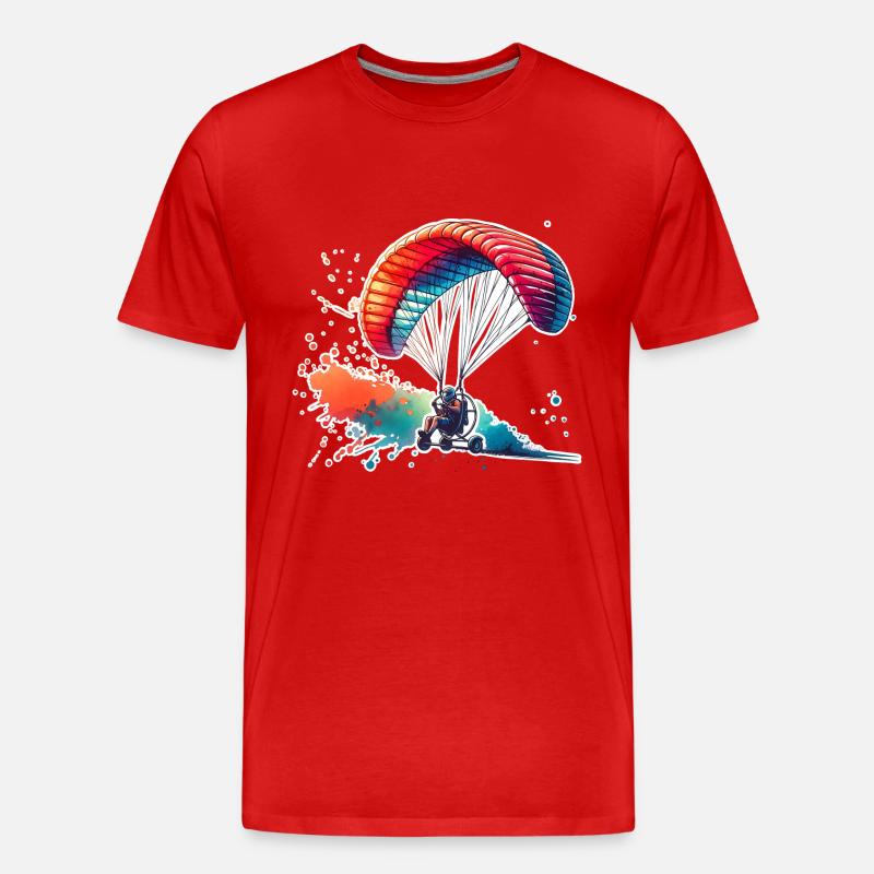 Motorschirm Paramotor - Männer Premium Bio T-Shirt - Rot