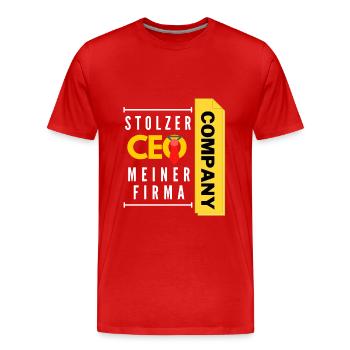 stolzer CEO meiner Firma - Männer Premium Bio T-Shirt - Rot - Vorne - Damien (186cm)