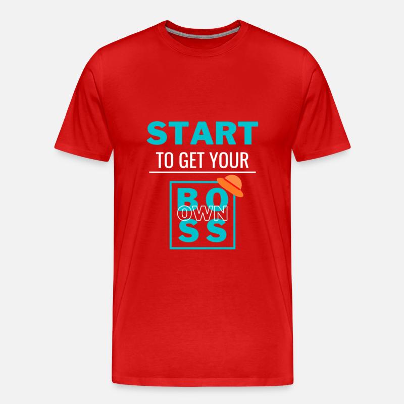 Werden Sie Ihr eigener Chef - Männer Premium Bio T-Shirt - Rot
