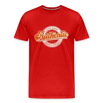 Authentic pure denim premium product retro orange - Men's Premium Organic T-Shirt - red - Front - Damien (186cm)
