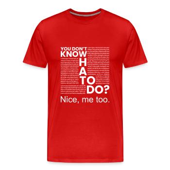 Zeit zum Abhängen - Männer Premium Bio T-Shirt - Rot - Vorne - Damien (186cm)