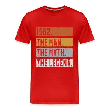 Born 1982 Man Myth Legend Birthday - Men's Premium Organic T-Shirt - red - Front - Damien (186cm)