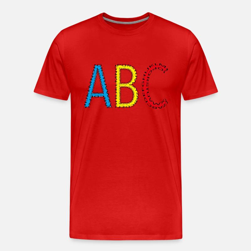 ABC - Schulstart - Schulkind - Männer Premium Bio T-Shirt - Rot