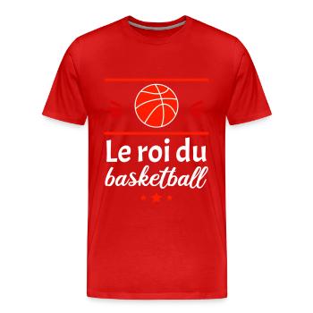 le roi du basketball - T-shirt bio Premium Homme - rouge - Devant - Damien (186cm)