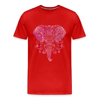 MANDALA ELEFANT GANESHA BUDDHISMUS - Männer Premium Bio T-Shirt - Rot - Vorne - Damien (186cm)