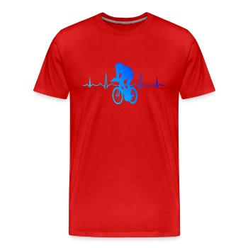 Racing bike road bike women men racing cyclists - Men's Premium Organic T-Shirt - red - Front - Damien (186cm)