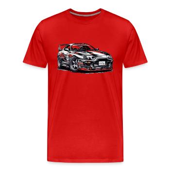 Drift King Eleganz - Männer Premium Bio T-Shirt - Rot - Vorne - Damien (186cm)