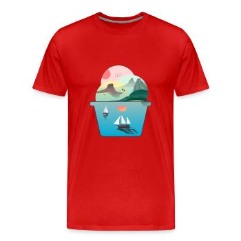 Crème glacée d’été Sundae Ice Cream Sea Sailing Beach - T-shirt bio Premium Homme - rouge - Devant - Damien (186cm)