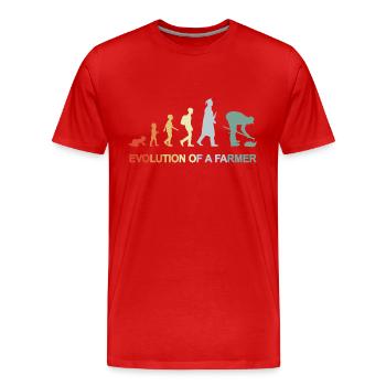 Le développement de l’enfant à l’agriculteur - T-shirt bio Premium Homme - rouge - Devant - Damien (186cm)