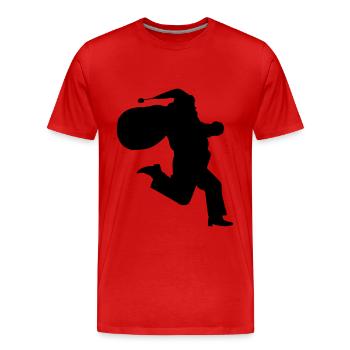 Santa Claus is running - Männer Premium Bio T-Shirt - Rot - Vorne - Damien (186cm)