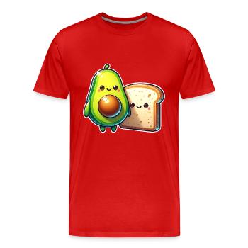 Avocado Toast - Männer Premium Bio T-Shirt - Rot - Vorne - Damien (186cm)