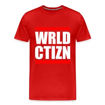 Wrld ctizn - world citizen - Men's Premium Organic T-Shirt - red - Front - Damien (186cm)
