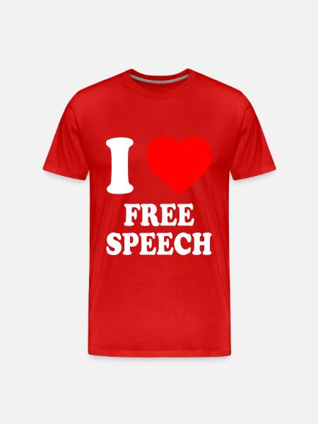i love free speech - Men's Premium Organic T-Shirt - red