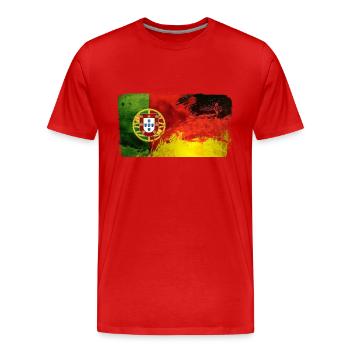 Fusion Portugal Germany Sport Football Love - Men's Premium Organic T-Shirt - red - Front - Damien (186cm)