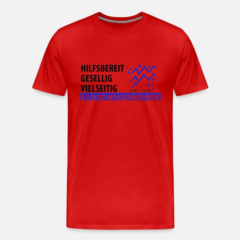Sternzeichen Wassermann - Eigenschaften - Männer Premium Bio T-Shirt - Rot