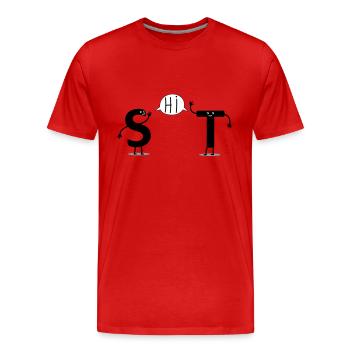 shit - Männer Premium Bio T-Shirt - Rot - Vorne - Damien (186cm)