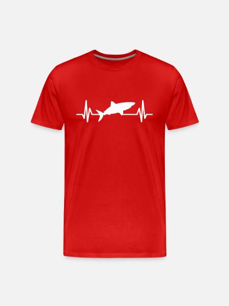 shark heartbeat shark shark fin - Men's Premium Organic T-Shirt - red