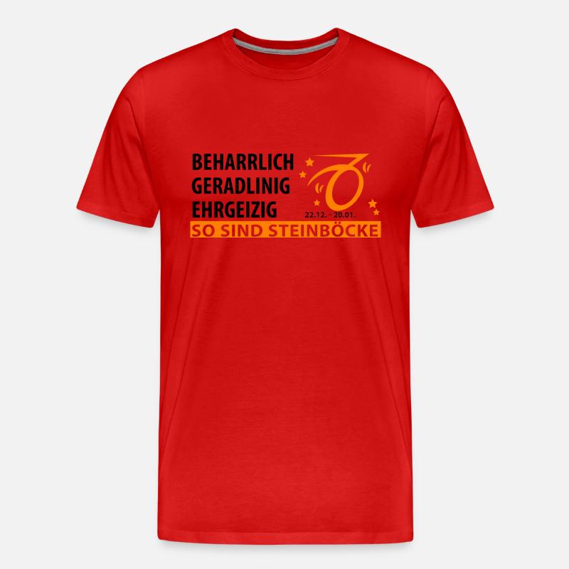 Sternzeichen Steinbock - Eigenschaften - Männer Premium Bio T-Shirt - Rot