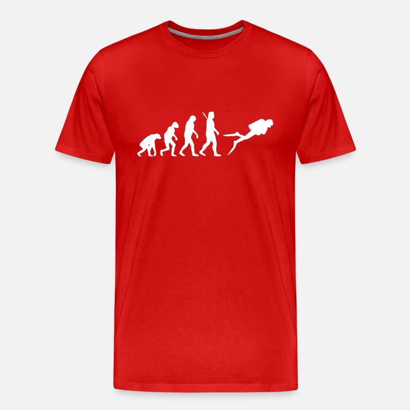 Evolution Tauchen - Männer Premium Bio T-Shirt - Rot