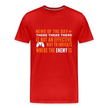 Indication to find the enemy - Men's Premium Organic T-Shirt - red - Front - Damien (186cm)