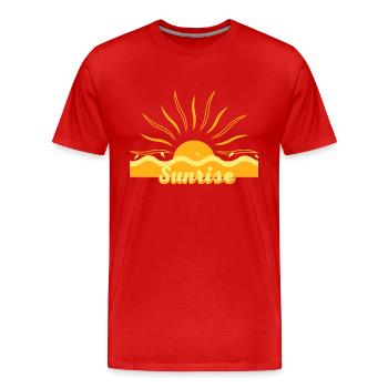Lever du soleil - T-shirt bio Premium Homme - rouge - Devant - Damien (186cm)