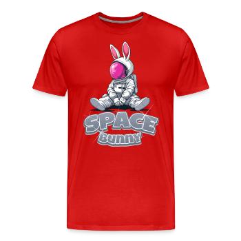 Space Bunny - Männer Premium Bio T-Shirt - Rot - Vorne - Damien (186cm)
