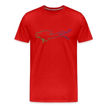 Scuba Diver Scuba Taucher Free Dive Diver - T-shirt bio Premium Homme - rouge - Devant - Damien (186cm)