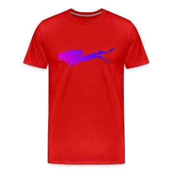 Hommes Femmes Scuba Diver Diver Plongée - T-shirt bio Premium Homme - rouge - Devant - Damien (186cm)