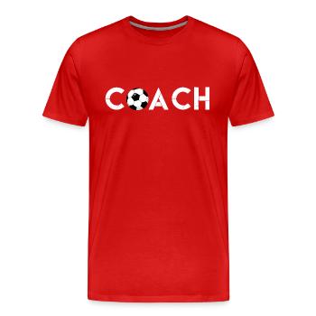 Football Coach | Gift football coach coach - Men's Premium Organic T-Shirt - red - Front - Damien (186cm)