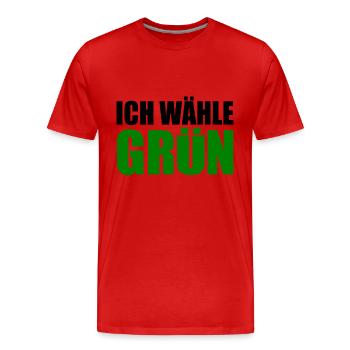 I choose green - Men's Premium Organic T-Shirt - red - Front - Damien (186cm)