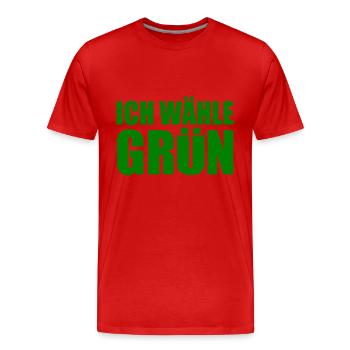 I choose green - Men's Premium Organic T-Shirt - red - Front - Damien (186cm)