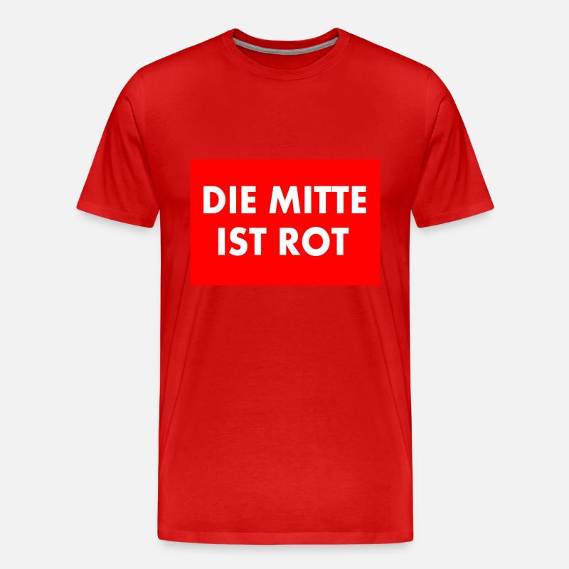 die mitte ist rot - Männer Premium Bio T-Shirt - Rot