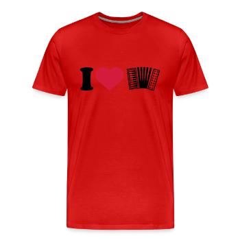 Akkordeon - Männer Premium Bio T-Shirt - Rot - Vorne - Damien (186cm)