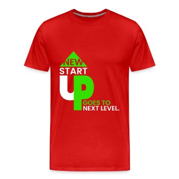Une nouvelle start-up entre dans le prochain tour. - T-shirt bio Premium Homme - rouge - Devant - Damien (186cm)