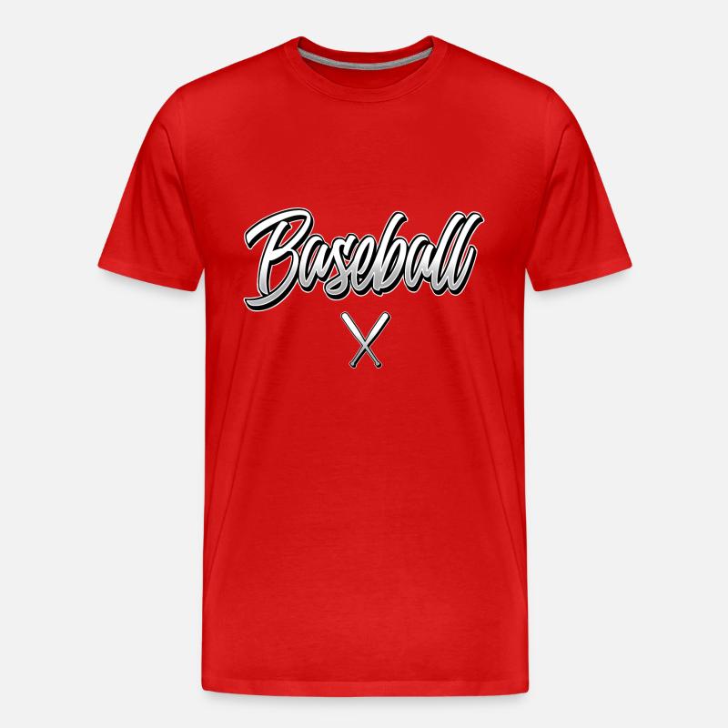 Baseball - Männer Premium Bio T-Shirt - Rot
