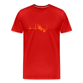 Trompeten Spieler Damen Trompetenspielen - Männer Premium Bio T-Shirt - Rot - Vorne - Damien (186cm)