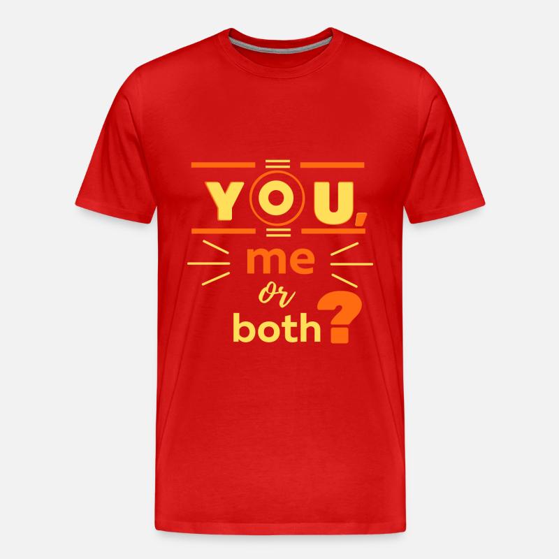 Sie, ich oder beide? - Männer Premium Bio T-Shirt - Rot