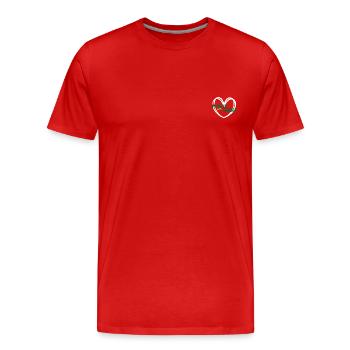Hustle with Heart (green) - Männer Premium Bio T-Shirt - Rot - Vorne - Damien (186cm)