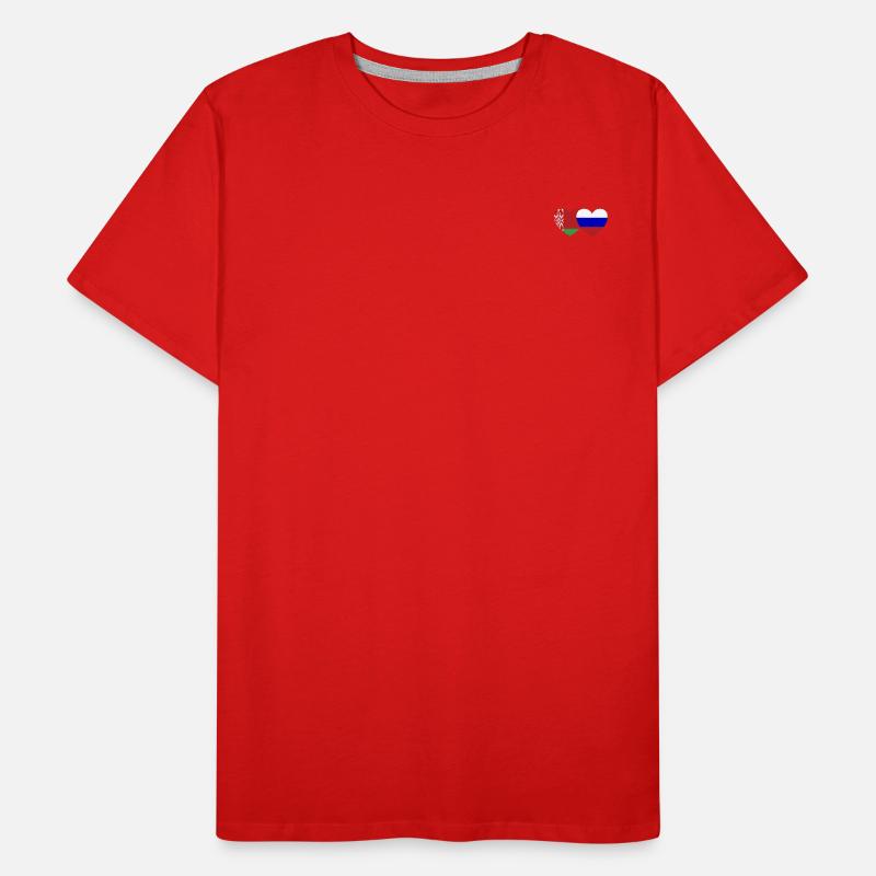 Biélorussie Russie Drapeau Cœur T-shirt bio Premium Homme