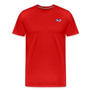 Schottland USA Flagge Herz - Männer Premium Bio T-Shirt - Rot - Vorne - Damien (186cm)