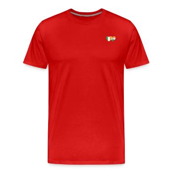 Ireland India Flag Heart - Men's Premium Organic T-Shirt - red - Front - Damien (186cm)
