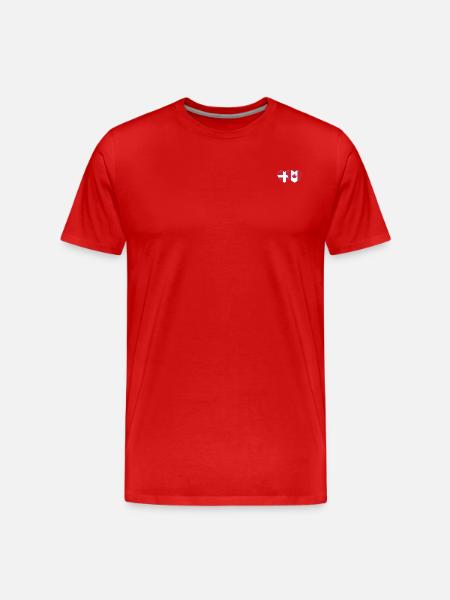 Denmark Canada Flag Heart - Men's Premium Organic T-Shirt - red